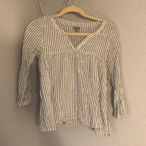 Aerie Blue and White Striped Blouse